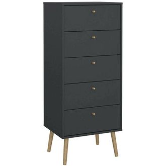 Dmora Dmora - Cajonera Yaounde, C&oacute;moda Multiusos, C&oacute;moda De Dormitorio, Gabinete Con Cajones, 50x39 H120 Cm, Gris