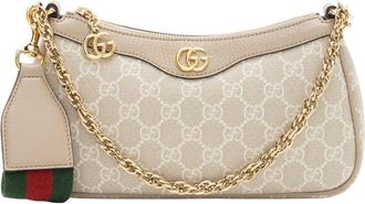 Gucci Beige Gg Supreme Canvas Ophidia Chain Small Crossbody (Authentic Pre- Loved)