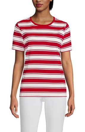 Lands End Relaxed Supima Cotton T-Shirt in Compass Red Sail Stripes at Nordstrom, Size X-Small
