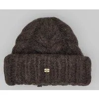 Ganni Handknit Cable Beanie