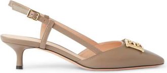 Bally Eva B Chain Leather Slingback Pumps, Brand Size 39 ( US Size 8.5 )