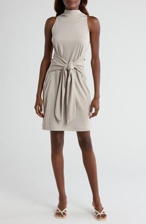 Vince Sleeveless Mock Neck Dress in Peyote at Nordstrom Rack, Size X-Small