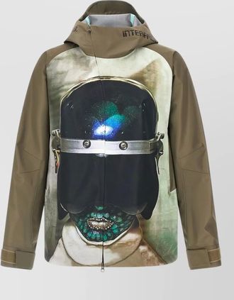 Undercover nylon hooded long-sleeve raincoat