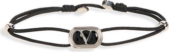 Valentino Mens Oval Cord Bracelet in Black at Nordstrom