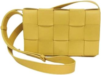 Bottega Veneta Pre-owned Cassette 578004 Schoudertas - Dames - Vintage Schoudertas - Geel - ONE Size - Leer - Vintage