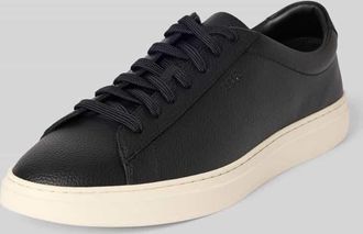 HUGO BOSS Low Top Sneaker aus genarbtem Rindsleder in Black, Größe 41
