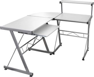 vidaXL Vidaxl - Escritorio de esquina madera contrachapada blanco 132x112x99 cm