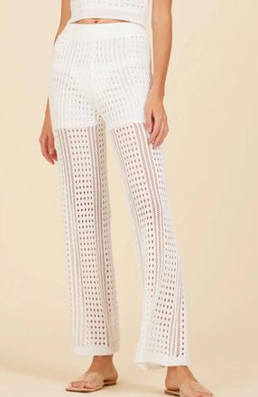 Surf Gypsy Knit Wide Leg Pant In White