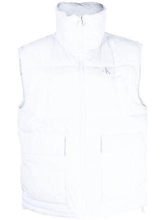 Calvin Klein Jeans logo-print padded gilet - White