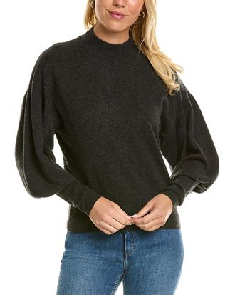 Autumn Cashmere Mock Neck Drop-Shoulder Cashmere Sweater