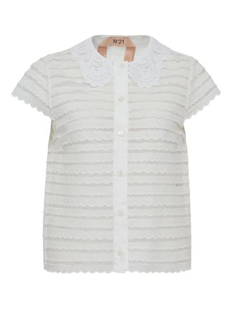 N°21 Top con colletto a smerlo - Bianco