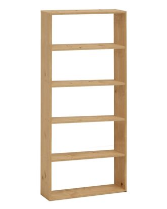 Deco Wood Estanter&iacute;a de madera maciza con 4 estantes tono medio 80,2x179,6cm