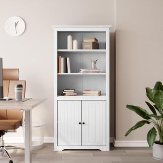 vidaXL Vidaxl - Librer&iacute;a Bodo Madera Maciza De Pino Blanco 82x40x173 Cm