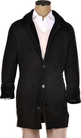 Hettabretz Isa Black Suede Shearling Overcoat