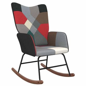 vidaXL Silla Mecedora De Tela Patchwork Vidaxl