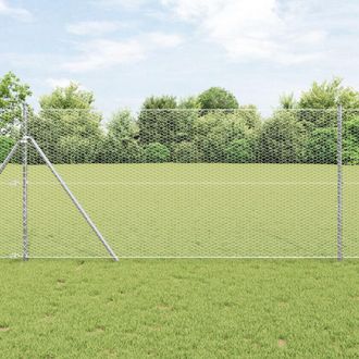 Berkfield Home Hexagon Fence 1.2x50 m Galvanised Steel in Silver
