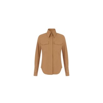 Elisabetta Franchi Dames, Blouses & Shirts, Bruin, Maat: XS Katoen