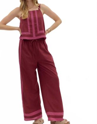 Entro Nora Pull-On Pant In Cranberry