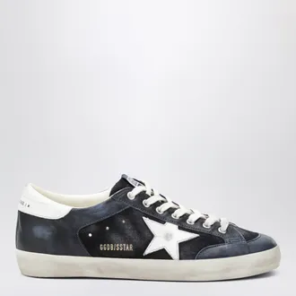 Golden Goose Super-Star Sneakers in Blau, Wei&szlig;, Leder und Wildleder