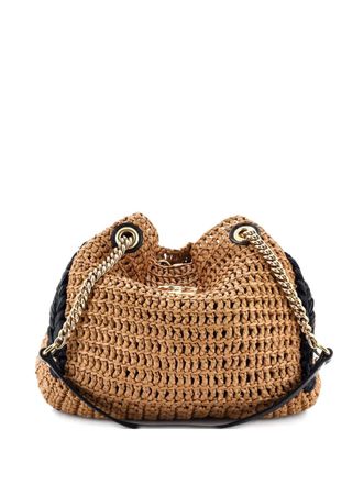 Gucci GG Marmont Chain Raffia Small tote bag - women - Raffia/COTTON/ STRAW - One Size - Neutrals