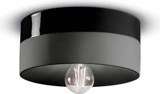 Ferroluce Pi Nero Carbone Ceiling Light d25