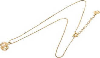 Dior Pre-owned Womens Gold Plated Rhinestone Cd Logo Pendant Necklace - Beige - One Size