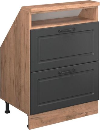 Vicco Armadio mansarda Rion, Goldkraft rovere/antracite casa di campagna, con 2 cassetti, Vicco