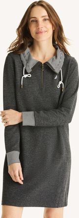 Nautica Womens Quarter-Zip Sweatshirt Dress