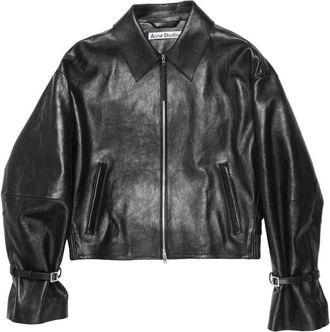 Acne Studios leather jacket - women - Lambskin/Viscose - 32 - Black