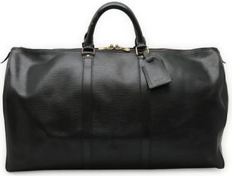 Louis Vuitton Vintage, unisex, Zwart, ONE Size, Leer, Pre-owned Weekendtas