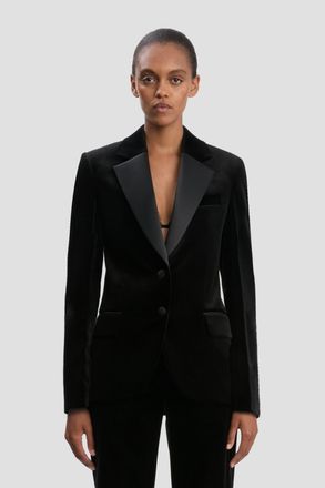 Victoria Beckham Tailored Jacket In Black Velvet 10