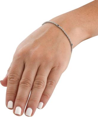 Pompeii3 1 1/10 Ct Diamond & Genuine Blue Sapphire Tennis Bracelet 14k White Gold 7