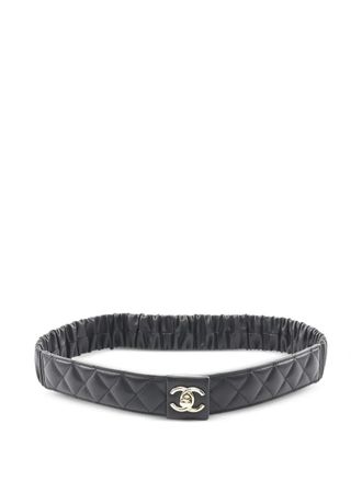 Chanel 1986-1988 matelasse logo belt - Black
