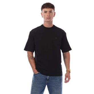 HUGO BOSS Heren Nylon Crew Hals T-shirt (Zwart)