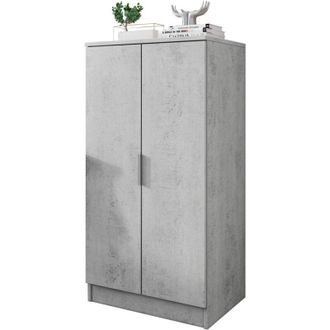 Dmora Scarpiera Vidracco, Mobile Portascarpe 6 Ripiani, 7 Vani, 2 Ante, 55x40x108h cm Bianco