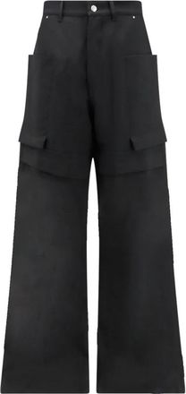 Rick Owens Wijde broek - Heren - Wijde Broeken - Zwart - W30 - Wol - Broeken