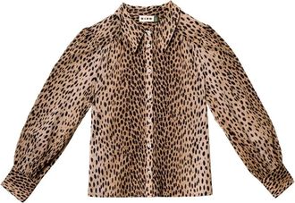 Rixo Blake Top - Dames - Overhemden - Bruin - XL - Overhemden
