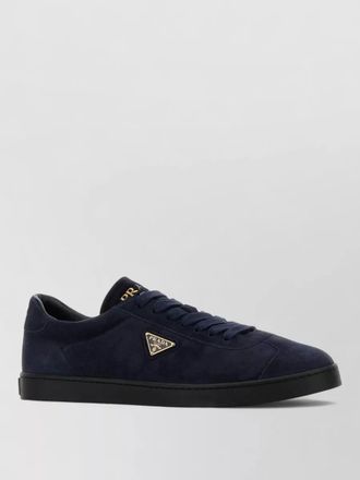 Prada suede low profile round toe sneakers