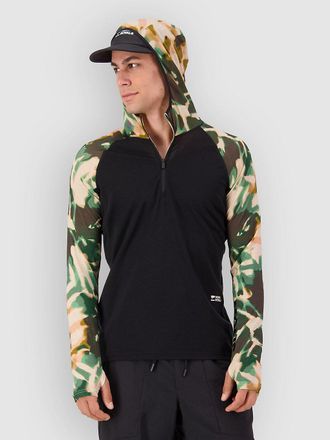Mons Royale Temple Merino Long Sleeve Hood Thermo Shirt camouflage
