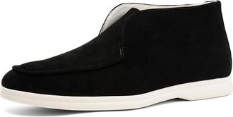 Generic Mens Suede Chelsea Boots Comfort Round Toe Slip on Anti-Slip Formal Business Ankle Boots,Black,10.5 UK