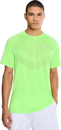 Nike Stride Dri-FIT Adv Short Sleeve Running Top Mens Workout Lime Blast/Reflective Silver : LG