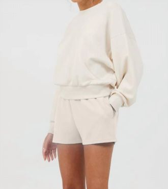 Vintage Havana South Beach Fleece Crew In Beige