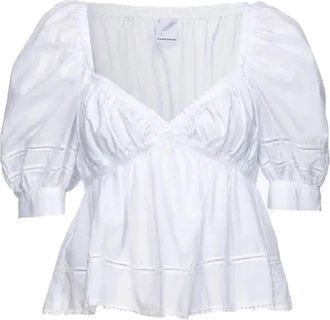 Pinko Acerenza Top - Dames - Blouses - Wit - L - Katoen - Overhemden