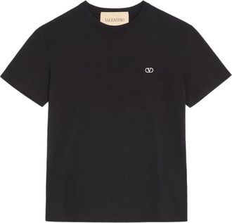 Valentino Cotton T-shirt With VLogo Embroidery