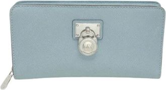 Michael Kors Pre-owned Compact Wallet - Dames - Vintage Accessoires - Blauw - ONE Size - Leer - Vintage
