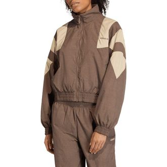 adidas Blocked Front Zip Track Jacket in Dark Brown at Nordstrom Rack, Size X-Large