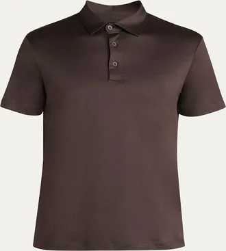 Giorgio Armani Mens Silk and Cotton Polo Shirt