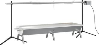 vidaXL Juego De Barbacoa Autom&aacute;tica Y Bandeja Acero Inoxidable Vidaxl