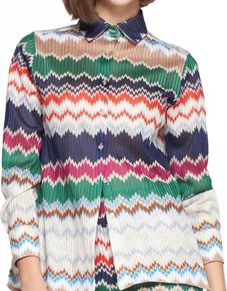 Vilagallo Zig Zag Knit Blouse In Multi