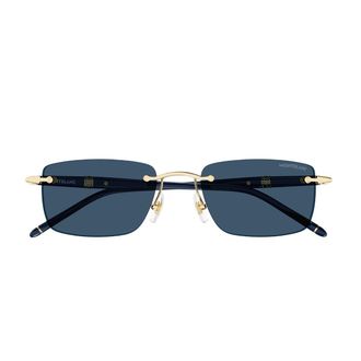 Montblanc Blue Mb0344s Meisterstuck Rectangle Sunglasses